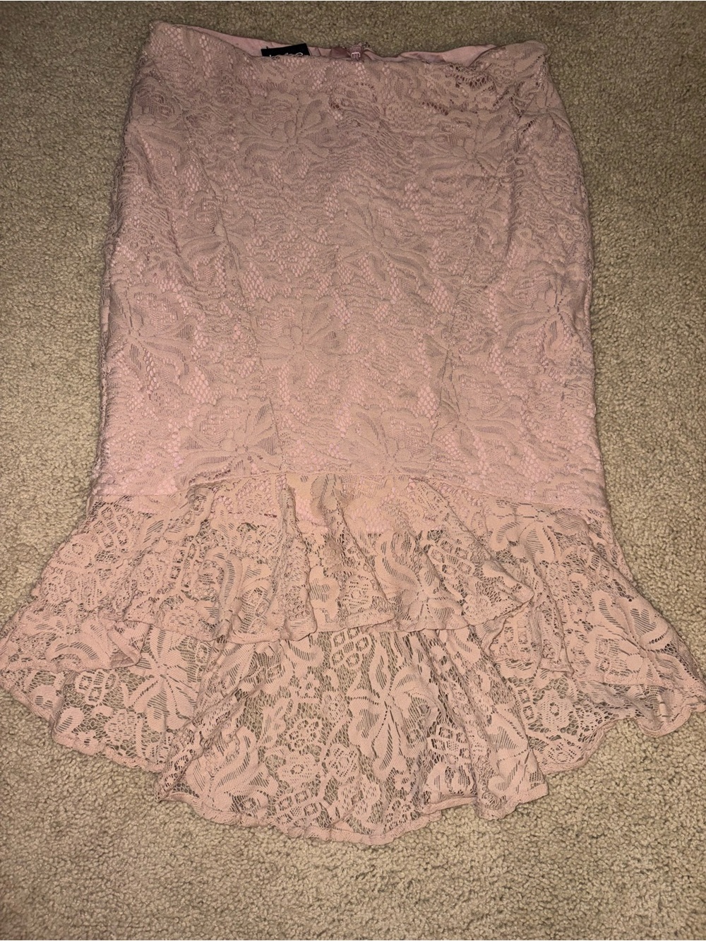 bebe Blush Lace Peplum Pencil Skirt